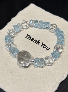 天然托帕石水晶手链女款单圈手串饰品礼物送女友闺蜜生日礼物