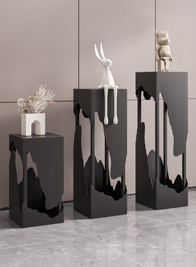 轻奢花架客厅摆件创意落地架简约角几现代装饰架北欧花几架子