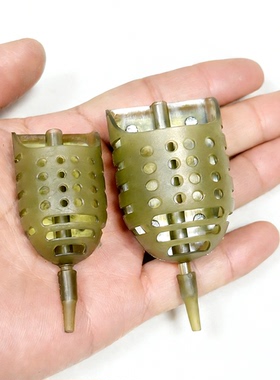 超大性价比船型饵笼仿战术笼半封闭式塑料笼附铅钓鱼用品打窝诱鱼