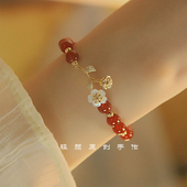 寻花辞 天然红玛瑙手链ins轻奢小众设计显白温柔转运送闺蜜女朋友