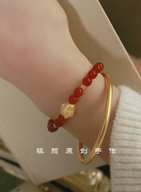 女红玛瑙小兔子手链本命年手链