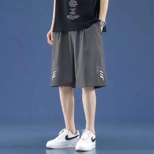 夏季冰感速干运动宽松短裤男士冰丝休闲透气百搭五分裤空调裤潮流