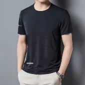 冰丝短袖 男士 t恤男新款 半袖 速干上衣服 透气跑步运动男款 2025夏季