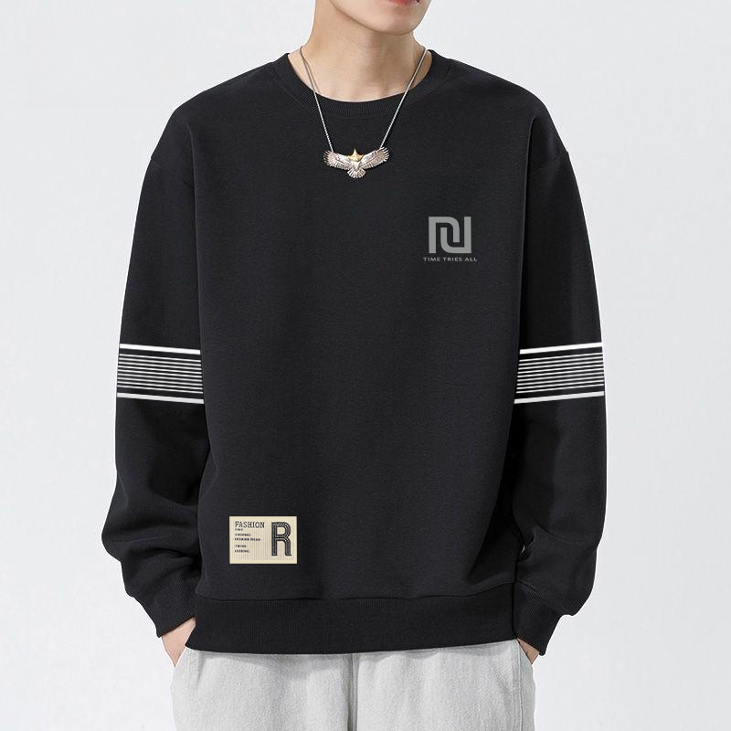 【发货快】秋冬男士卫衣宽松加厚套头圆领打底衫长袖T恤大码百搭