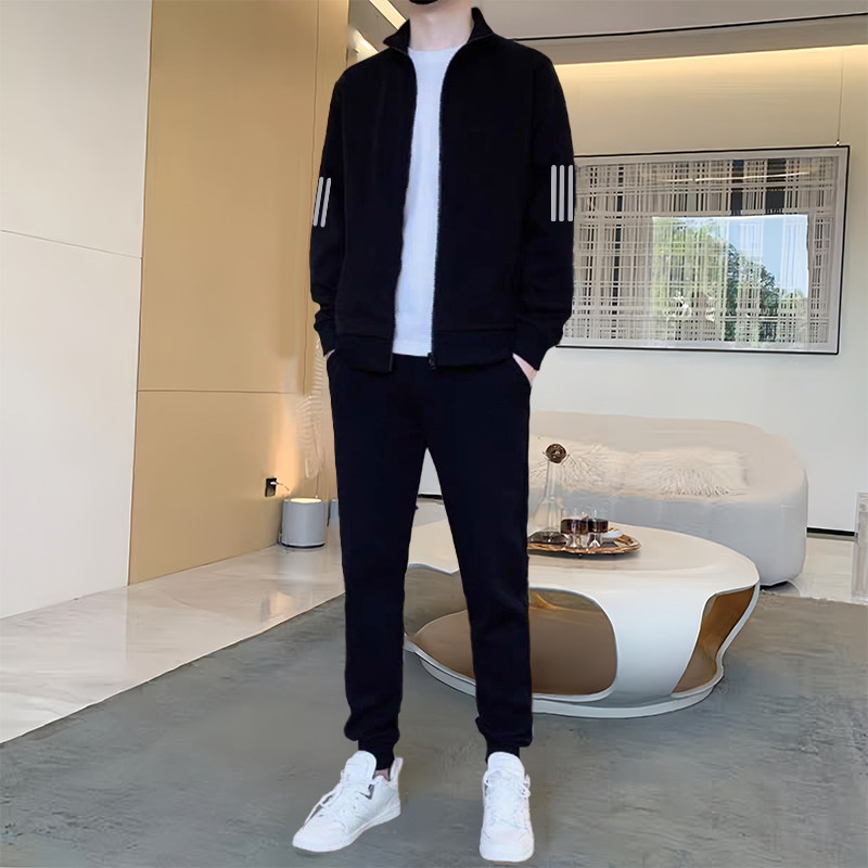 重磅秋冬季男士休闲套装保暖立领外套运动卫衣夹克休闲裤两件套,男装,休闲运动套装,淘宝优惠券,粉丝福利购,淘宝优惠卷