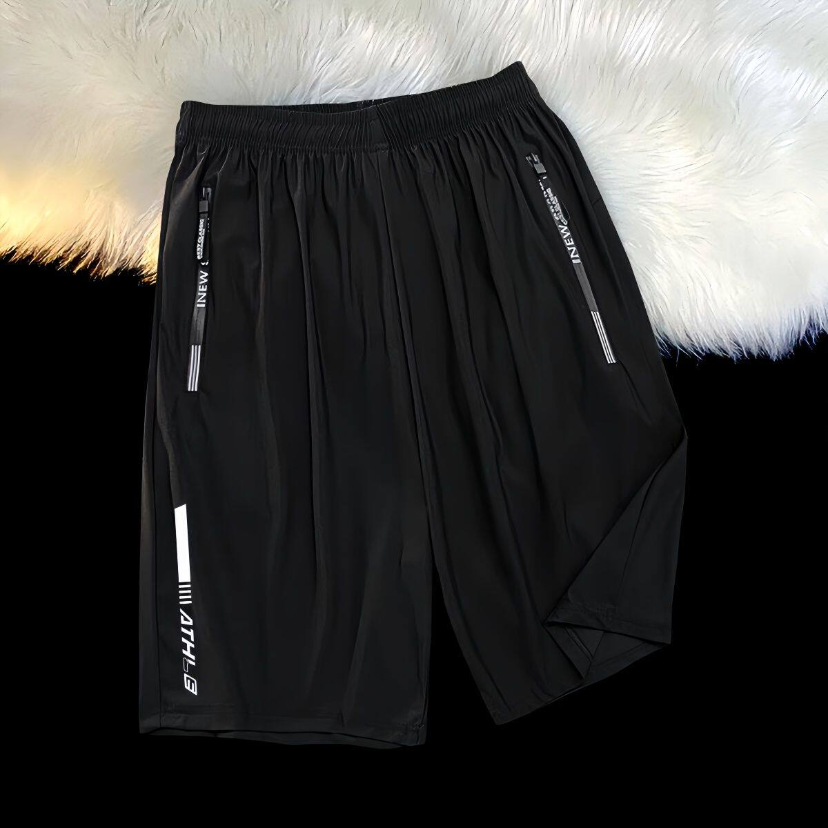 高弹锦纶冰丝短裤男士夏季大码宽松速干五分休闲运动裤透气沙滩裤