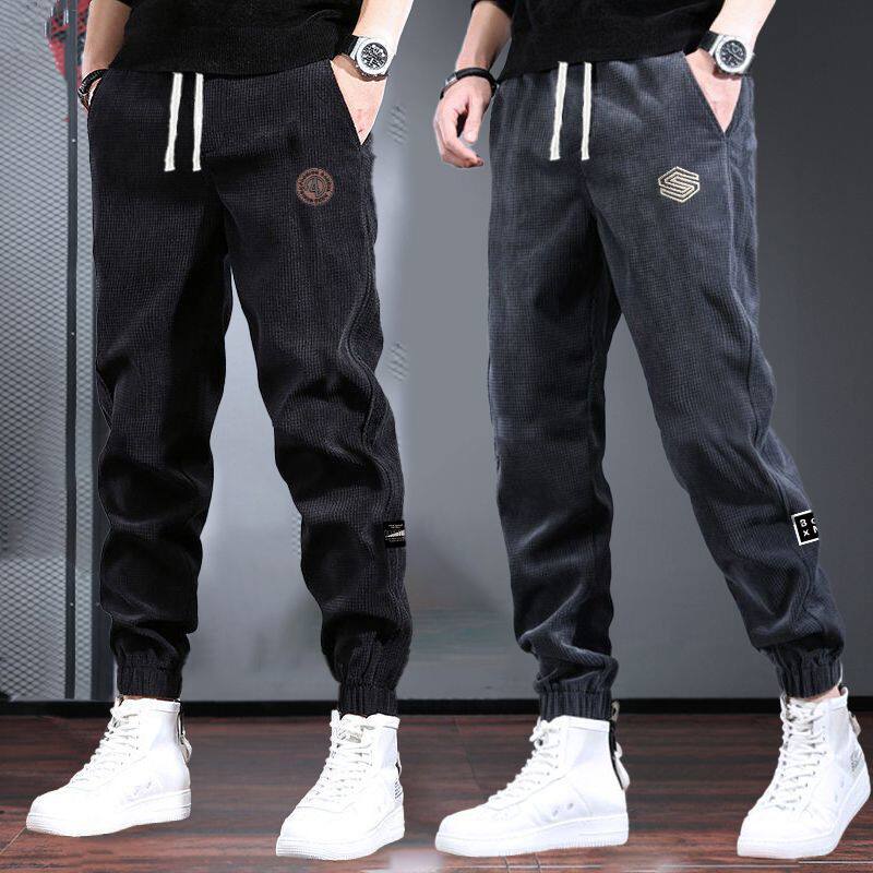 2024秋冬潮牌加厚卫裤男青少年潮流学生宽松休闲百搭运动大码裤子