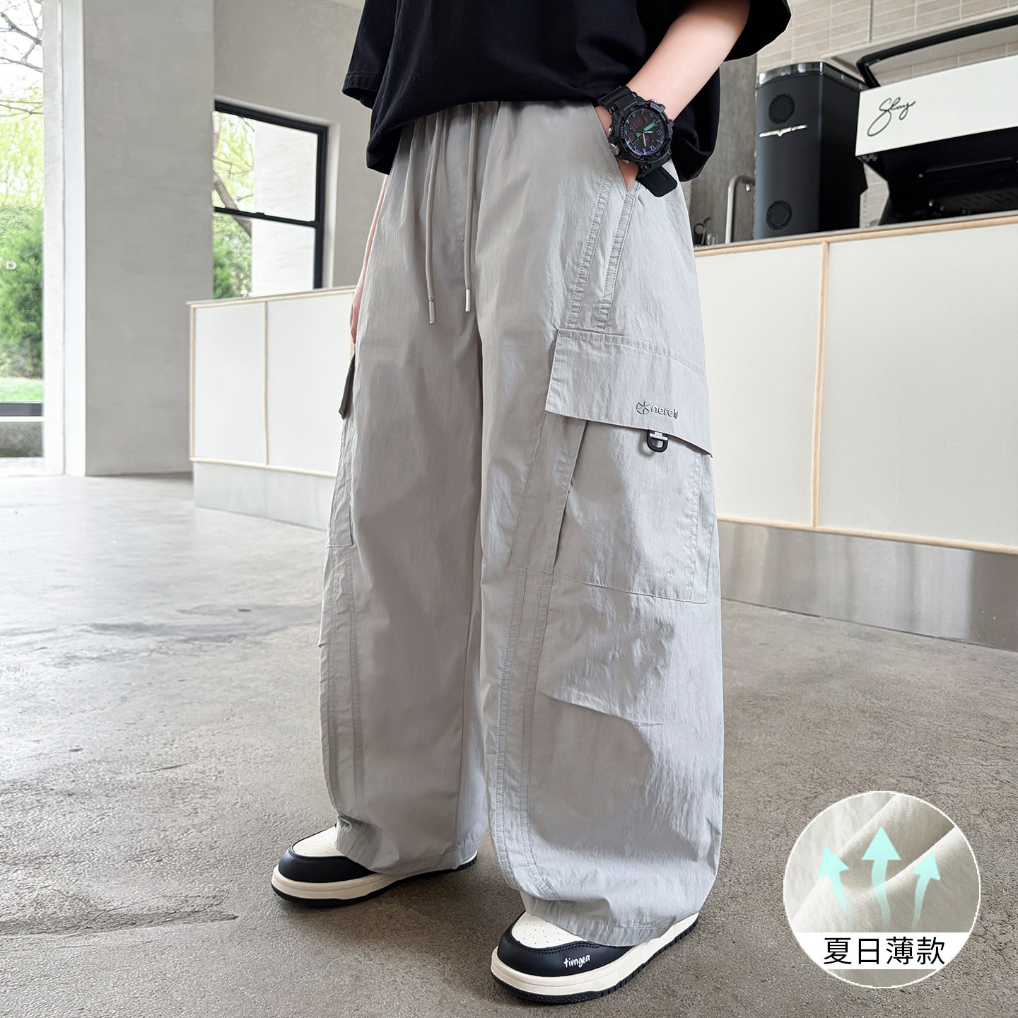 儿童装男童夏装薄款裤子2026新款夏季中大童防蚊工装裤夏款休闲裤