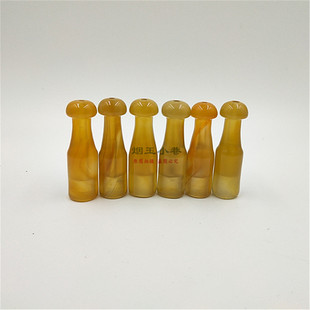 天然玛瑙冰糖色烟袋嘴 玉髓旱烟嘴 短款烟嘴哨手工老式旱烟袋嘴子