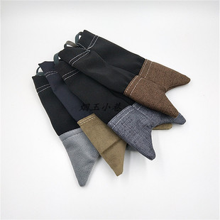 新款旱烟袋子旱烟包拼接款羊角形烟荷包传统老式烟袋老人烟具配饰