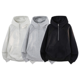 1万件华棉420g2026春款结构拼接螺纹连帽开衫卫衣3D冷光WY606P45，男装卫衣，电商A030-1