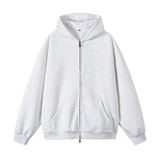 3W件华棉330g2026春款双拉链连帽开衫卫衣光板白底WY602特P35，男装卫衣，电商A030-1