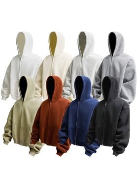 2W件华棉320g2026春款双拉链连帽开衫卫衣光板3D WY602 特P35