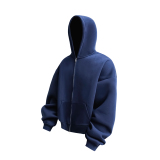 3W件华棉330g2026春款双拉链连帽开衫卫衣光板3DWY602特P35，男装卫衣，电商A030-1