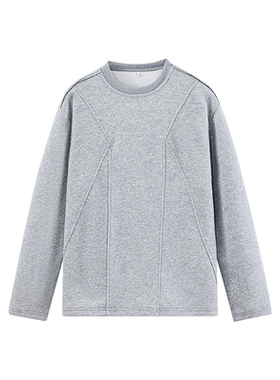 2000件华棉320g2026春款新款长袖拉链T恤 白底 T2603 P25