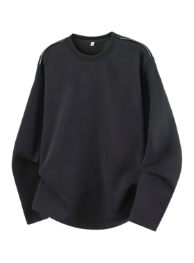 2000件华棉320g2026春款新款设计感宽松长袖拉链T恤3D T2605 P20