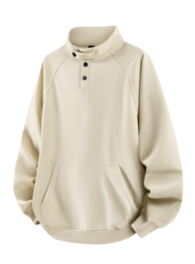 1k件华棉320g2026春款潮牌休闲美式打底立领卫衣 3D WY780 P35