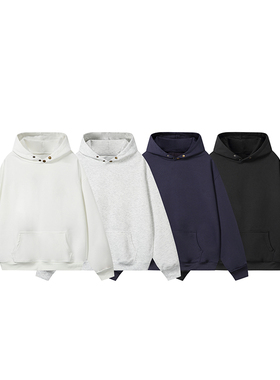 8000件华棉320g2026春款重磅连帽卫衣百搭卫衣白底 W222 特P28