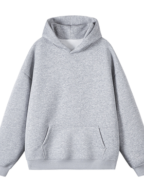 3W件华棉330g2026春款连帽套头卫衣光板可得物 白底 WY601特P28