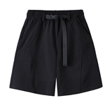 3千件米桶格320g2026春款美式拼接腰带直筒男短裤DK021P28控59，男装牛仔裤，电商A030-1