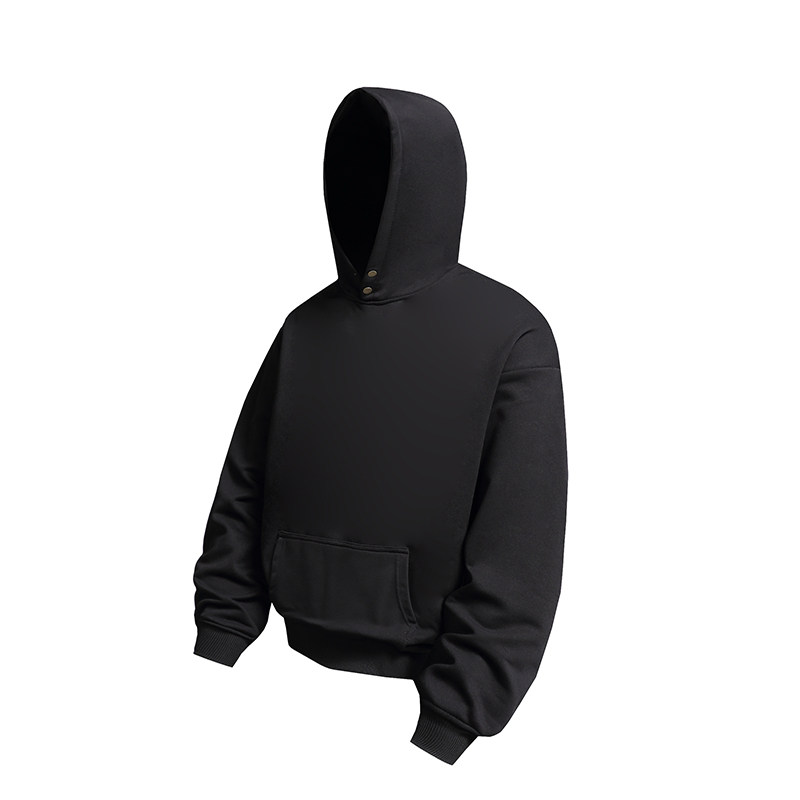 2000件美式纽扣320g重磅连帽卫衣纯色百搭卫衣3DW222P35,男装卫衣,电商A030-1