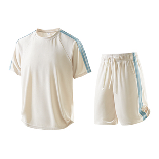 P38控69 潮牌休闲运动痞帅百搭两件套TZ2552 冰丝运动套装 男夏季