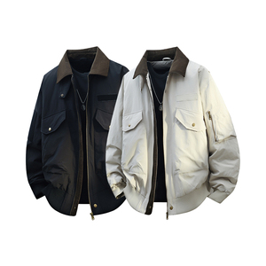 1K件90鸭绒 冬款男装时尚休闲撞色领工装袋羽绒外套 Y99338 P230，男装工装外套，电商A030-1