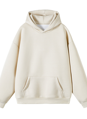 3W件华棉330g2026春款连帽套头卫衣光板可得物 白底 WY601特P28