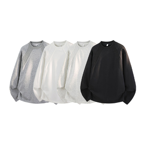 1万件曼巴棉280g2026春款美式解构拼接长袖T恤3D冷光 T2598特P15，男装T恤，电商A030-1