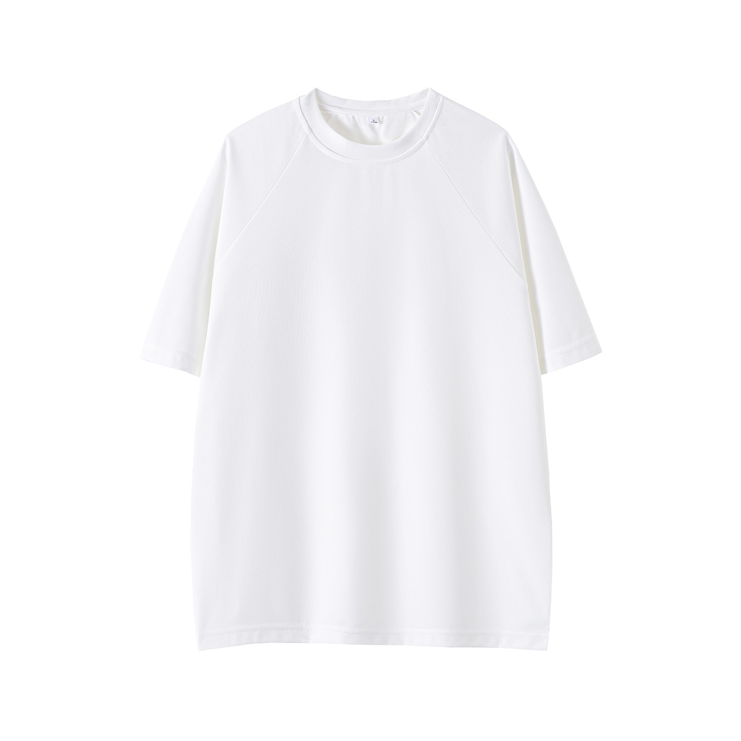 2千件冰晶格220g2026春款短袖T恤高街拼接圆领白底T2552特P12，男装T恤，电商A030-1