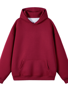 3W件华棉330g2026春款连帽套头卫衣光板可得物 白底 WY601特P28