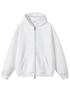 2W件华棉320g2026春款双拉链连帽开衫卫衣光板白底 WY602特P35