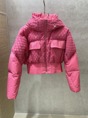 韩版短款连帽立领羽绒服