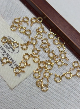 铜镀18k金保色弹簧扣5.5mm开口 diy项链手链扣头连接扣