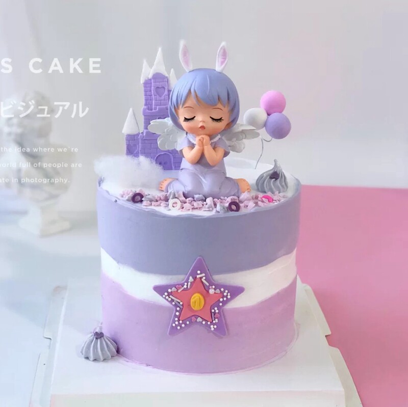 安妮公主蛋糕装饰摆件天使翅膀女孩女生生日派对装扮儿童生日插牌