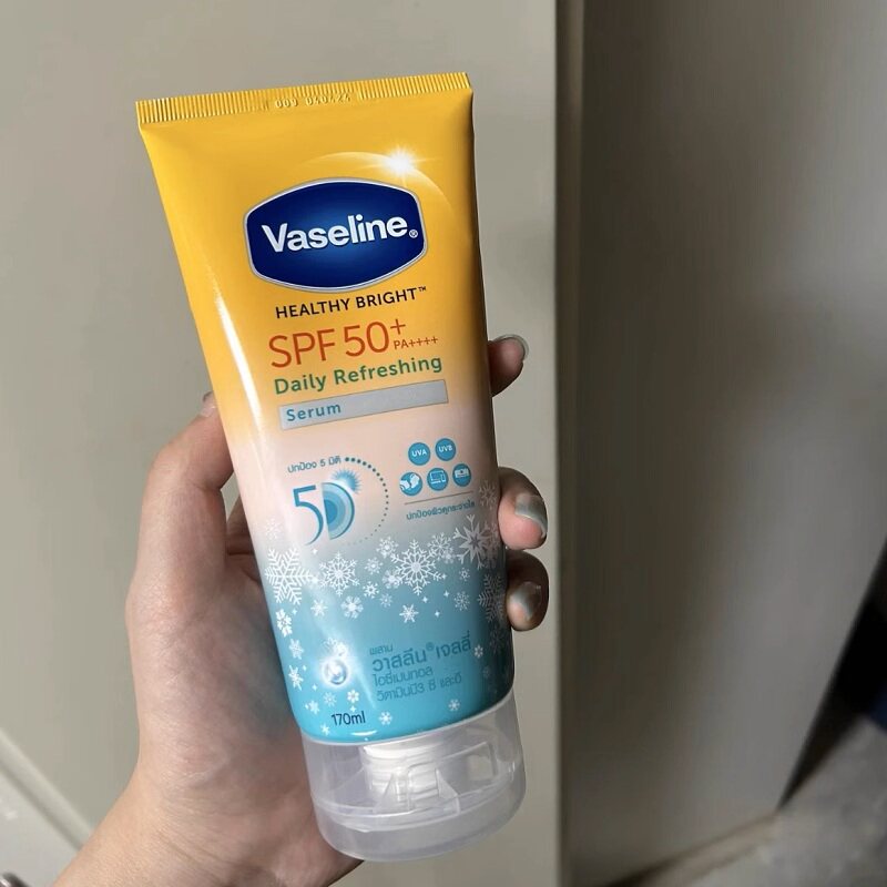 保税！泰国凡士林冰凉清爽雪花防晒霜SPF50+大容量170ml清爽不粘