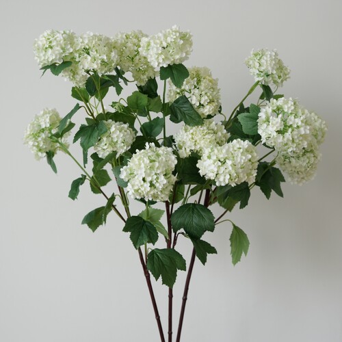 五头香雪球清新木绣球长枝仿真花干花客厅花艺摆件婚庆摆设装饰品
