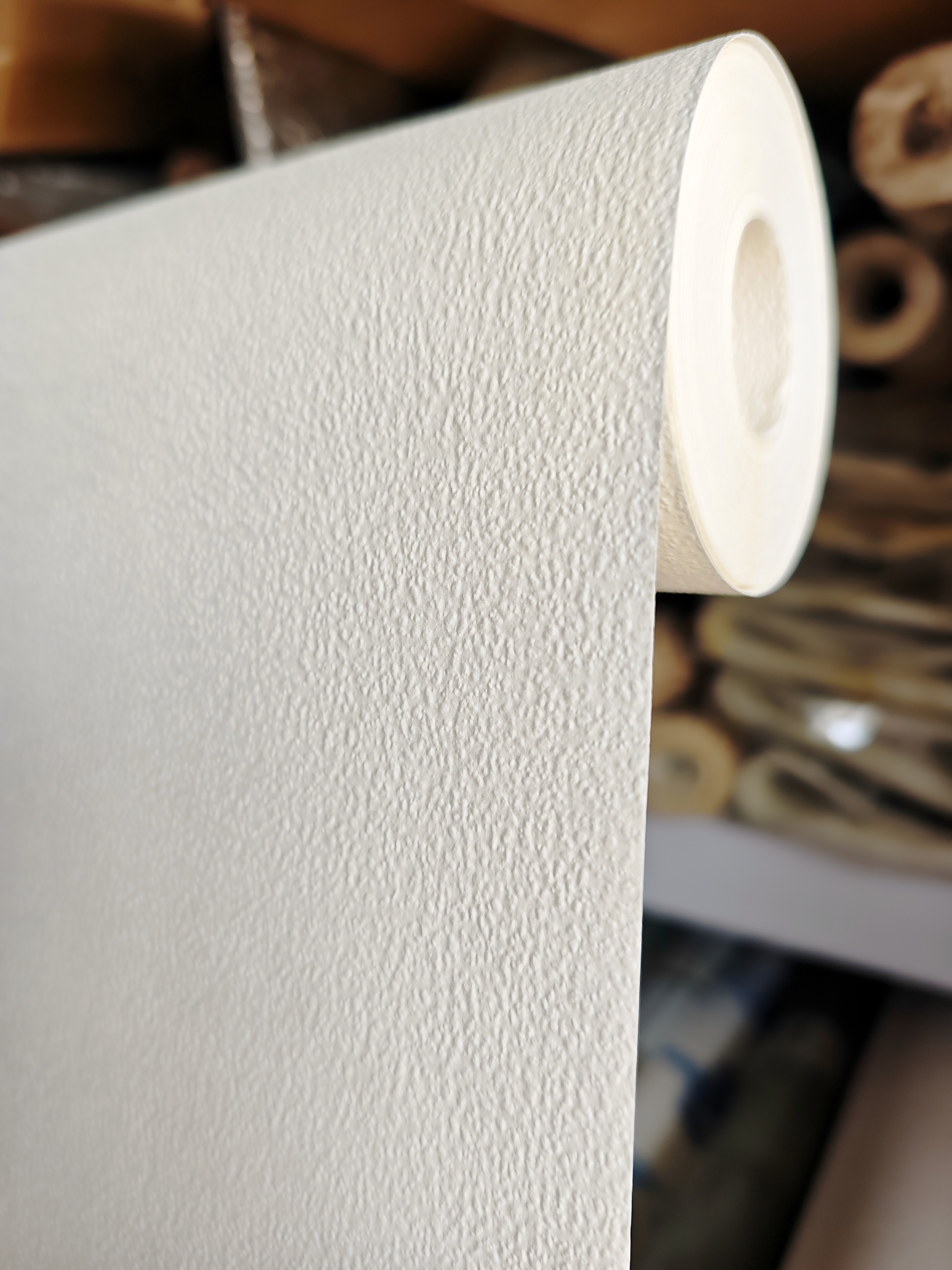 进口环保无纺布壁纸美式欧式简约风米白素色卧室客厅卧室满铺墙纸