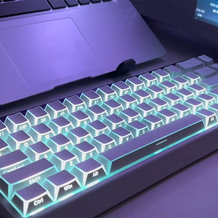 折影键帽棱角透光侧刻原厂PBT客制化键帽适配wooting小蜜蜂等