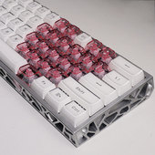 xvx水晶果冻OEM爱心正刻心情键帽冰晶双拼耐磨适配wooting60