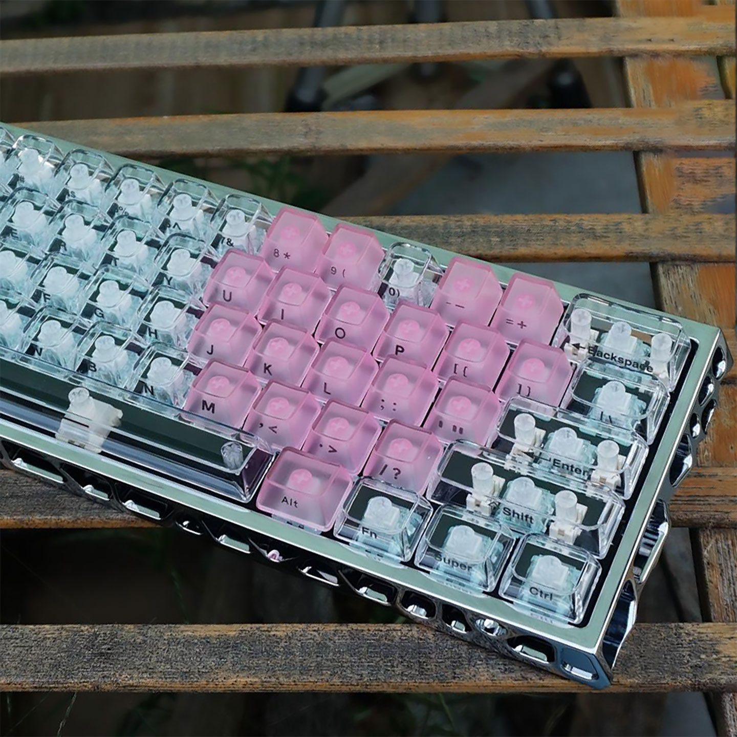 爱心水晶果冻键帽PC侧刻OEM