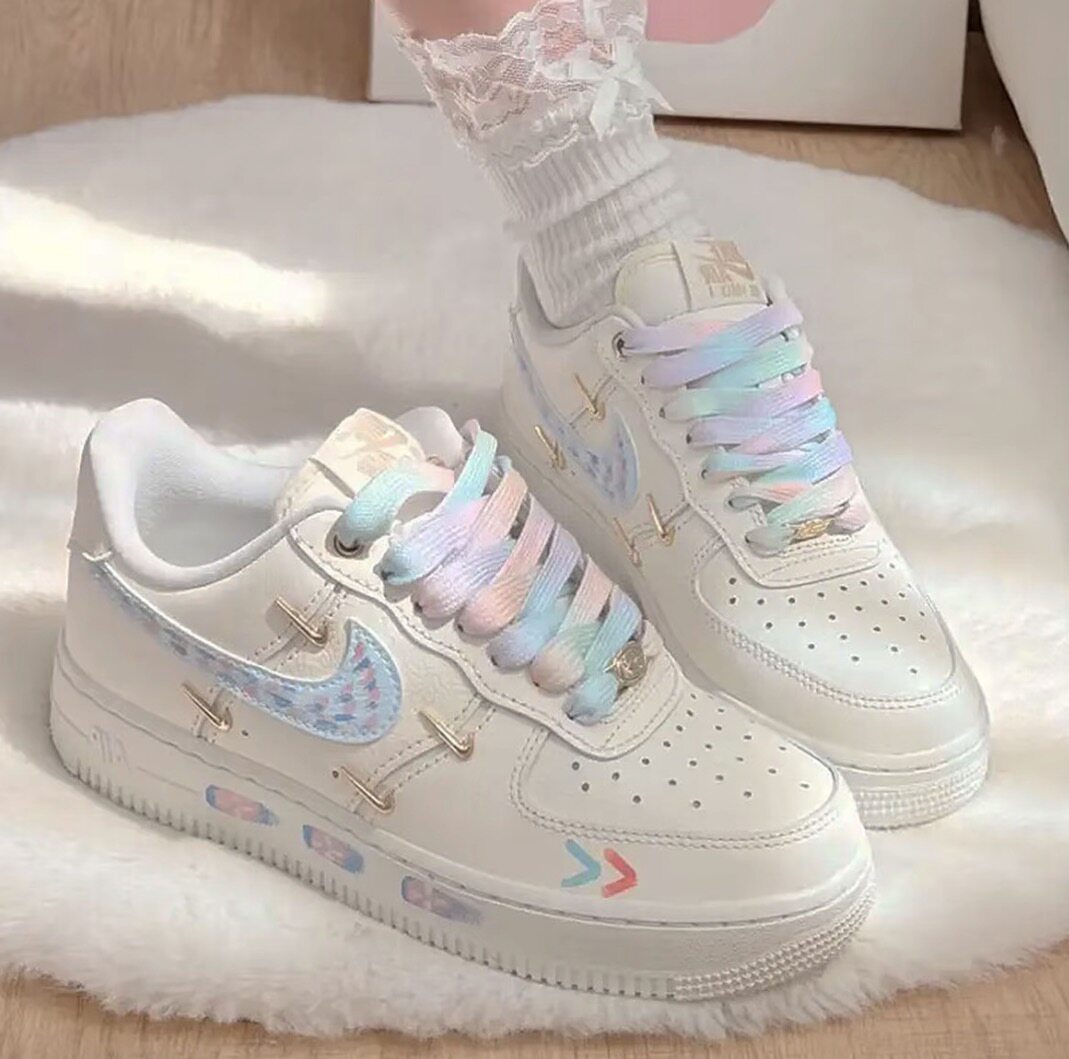 NIKE/耐克女鞋空军一号DIY定制 莫奈印象nike妈妈手工礼物鞋子女