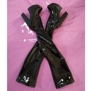定制款  四季欧美粗跟厚底长筒瘦腿性感 35-41码弹力气质过膝长靴