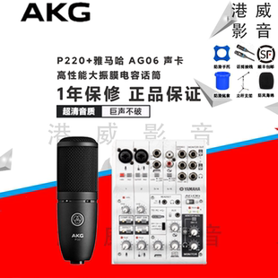 AKG/爱科技 P120/P220电容麦克风 专业录音直播k歌话筒设备套装