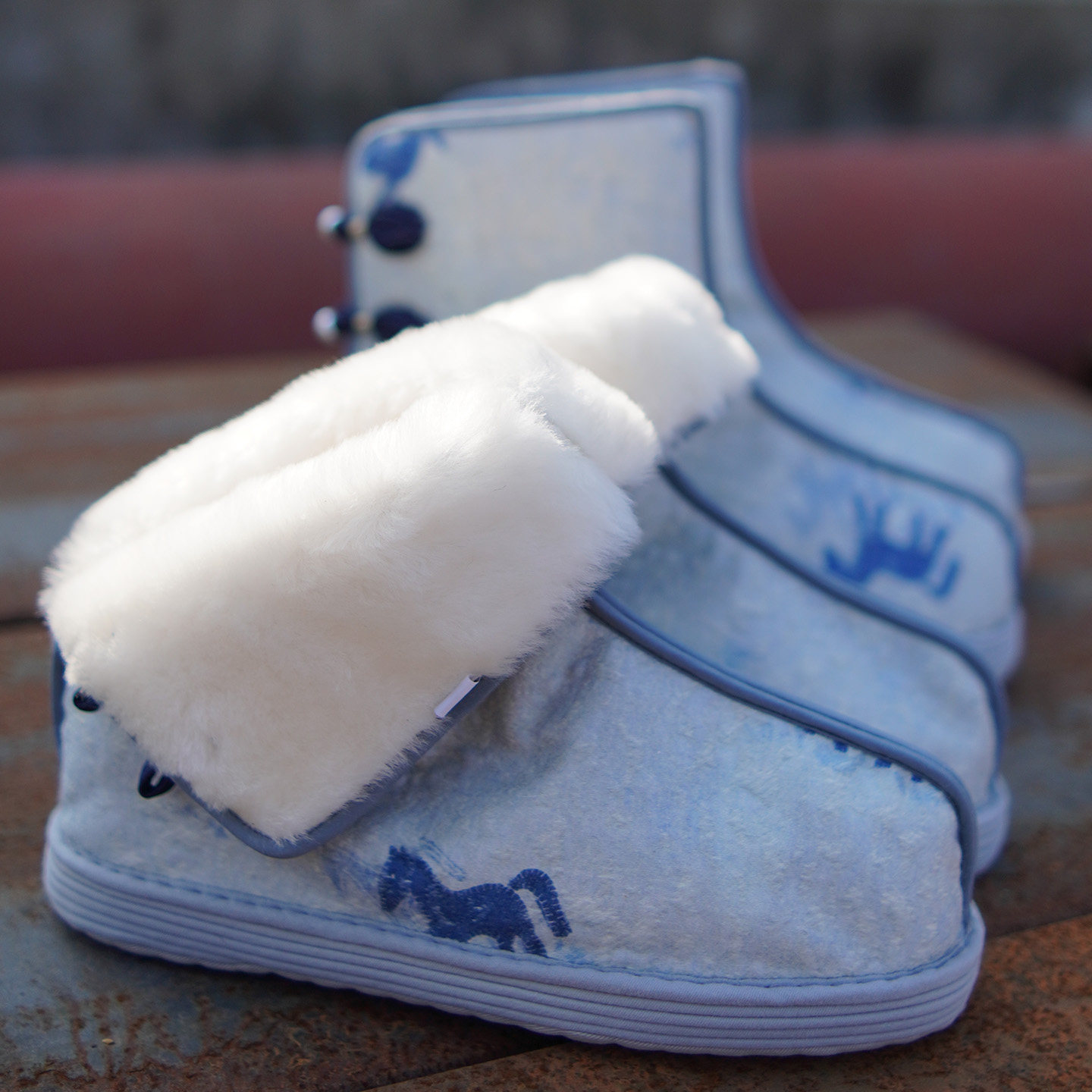 冬纯羊毛皮毛一体【青囍原创蓝驹儿】丝毛鞋面 手工千层纳底布鞋,女鞋,传统布鞋,淘宝优惠券,粉丝福利购,淘宝优惠卷