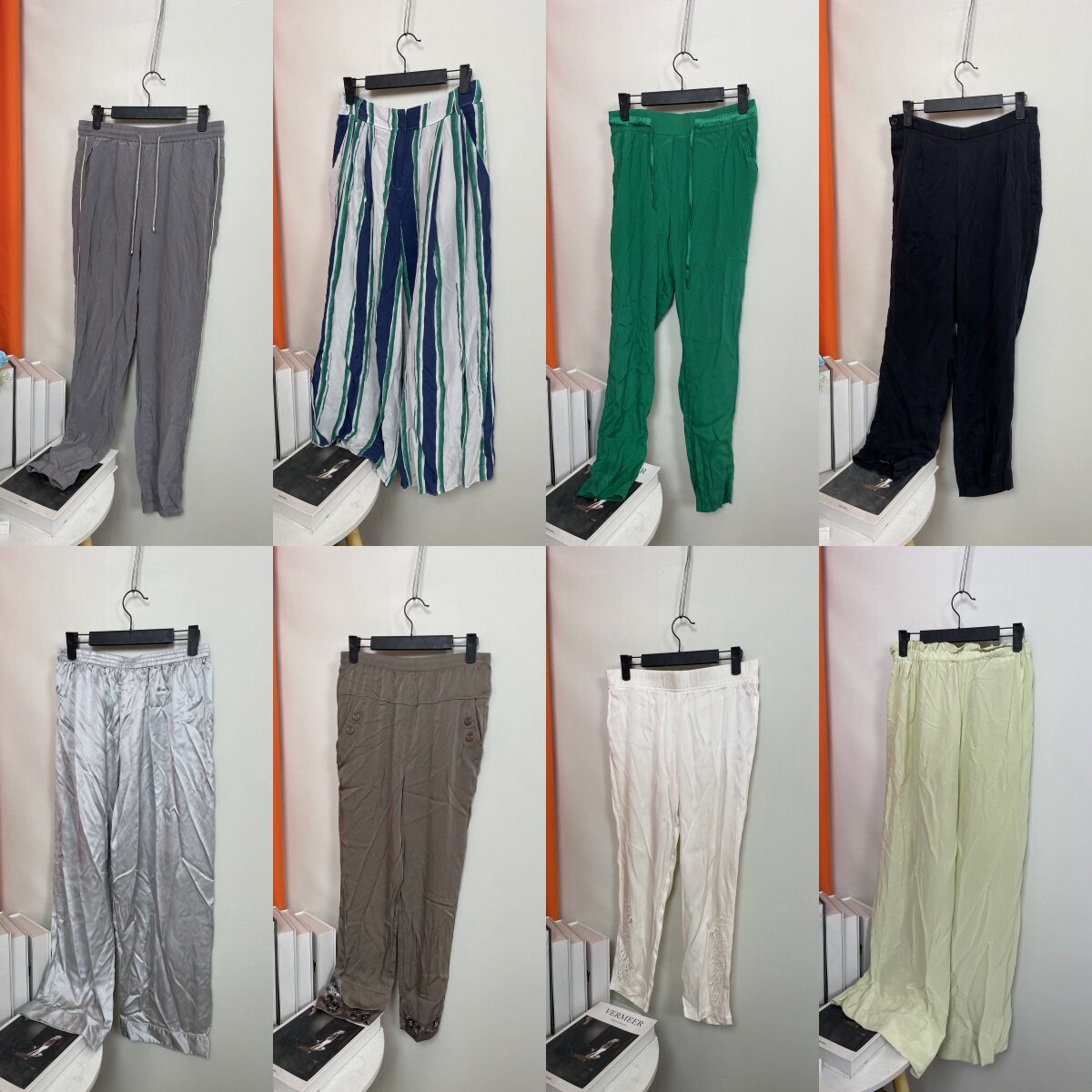 古着Vintage桑蚕丝休闲裤女士夏