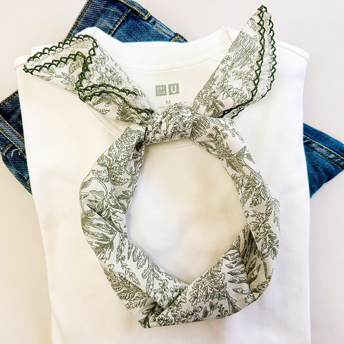 日系漫画绿春日清新绿色纯棉方巾