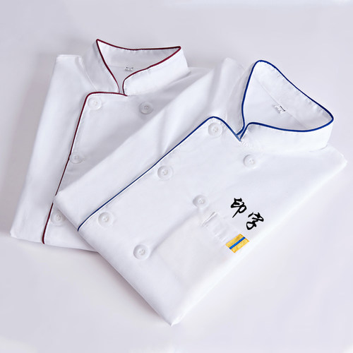 厨师工作服短袖夏季透气餐饮