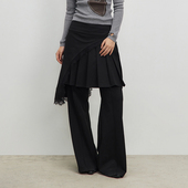 24SS 叠穿可拆卸百褶蕾丝裙裤 Lace CONP Pleated Skirt 套装