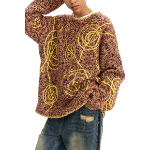 彩花绒提花针织毛衣 火山地磁 CONP 24AW